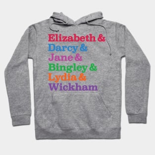 Elizabeth & Darcy & Jane & Bingley & Lydia & Wickham, Jane Austen, Pride & Prejudice Hoodie